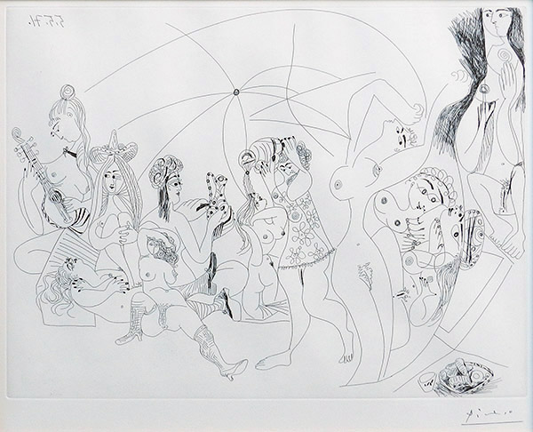 好評超特価パブロ・ピカソ (PABLO PICASSO)「156シリーズ」（No.45）1970年（レゾネ掲載：B.1900/G.1906.B.a） 銅版画、エッチング