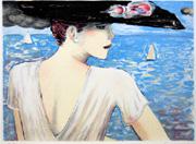 全国割引カシニョール（Cassigneul）、黒い帽子の裸婦、希少な画集より 絵画